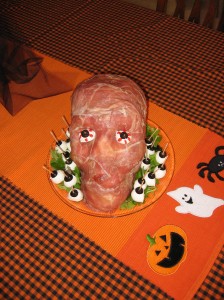 Fun Halloween Party Food Recipes – Prosciutto Ham Head & Pillsbury ...